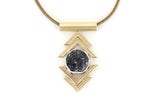 Double Chevron Necklace - Black Druzy