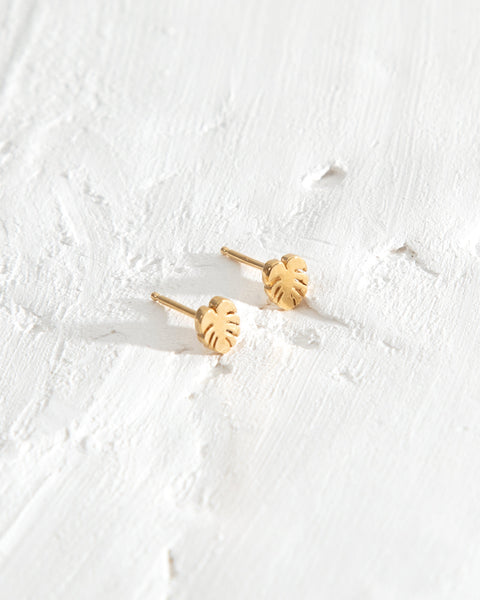 Monstera Stud Earrings