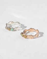 Three Opal Banana Leaf Ring